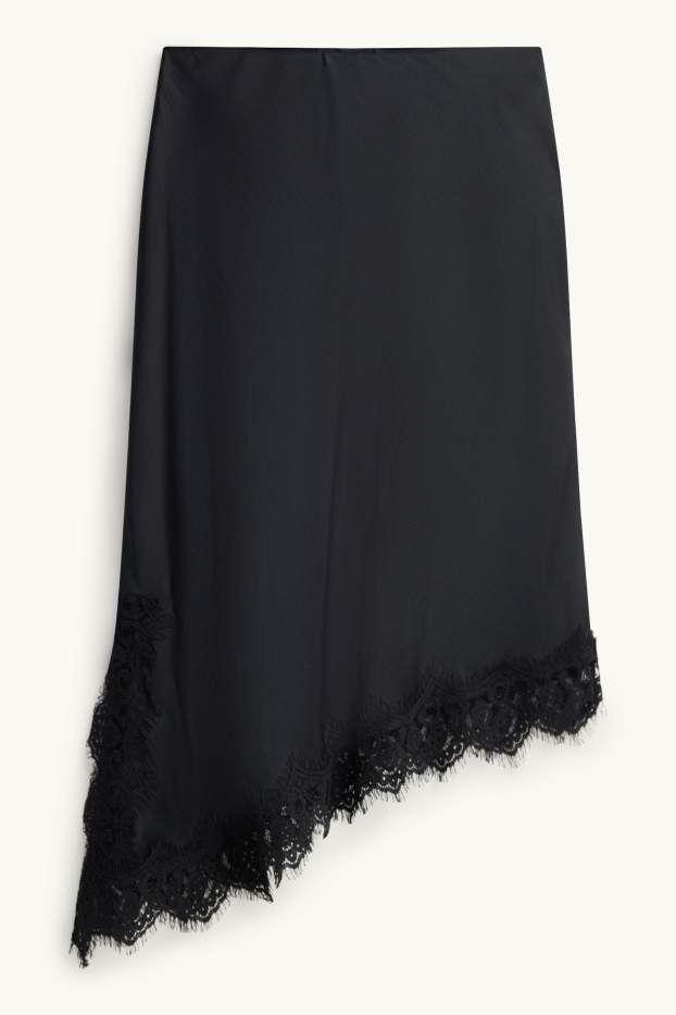 Donna - Gonna di raso - nero