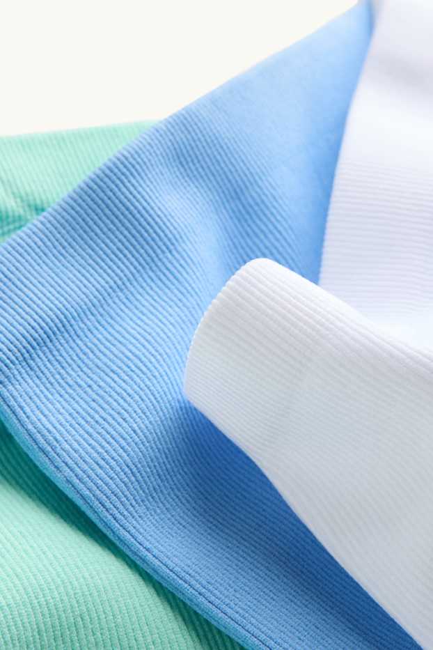 Enfants filles - Lot de 3 - caleçons - finition côtelée - vert clair