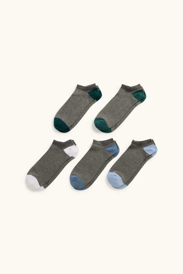Hommes - Lot de 5 paires - socquettes de sport - gris foncé