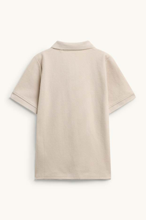 Enfants garçons - Polo - finition texturée - crème