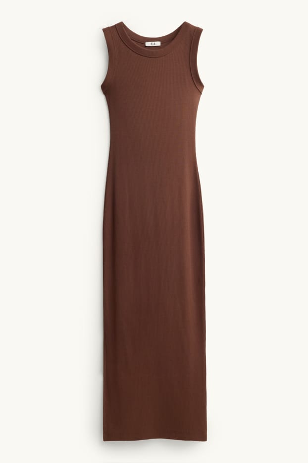 Damen - Bodycon-Kleid - Feinripp - braun