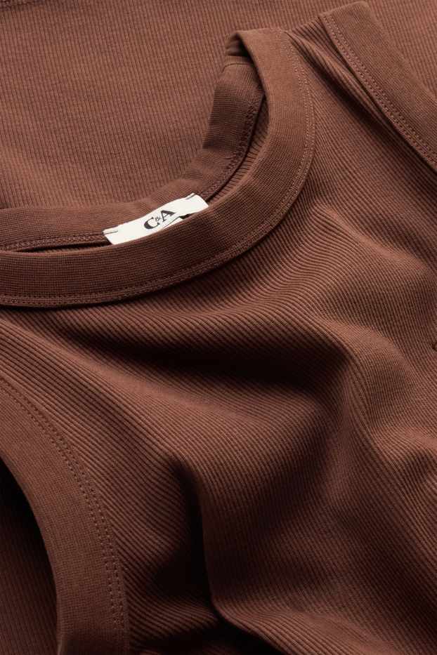 Damen - Bodycon-Kleid - Feinripp - braun