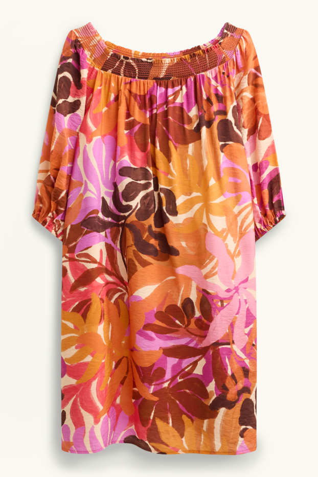 Femmes - Robe - à motif - orange