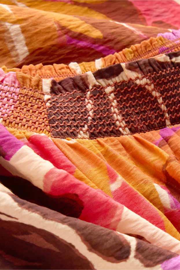 Femmes - Robe - à motif - orange