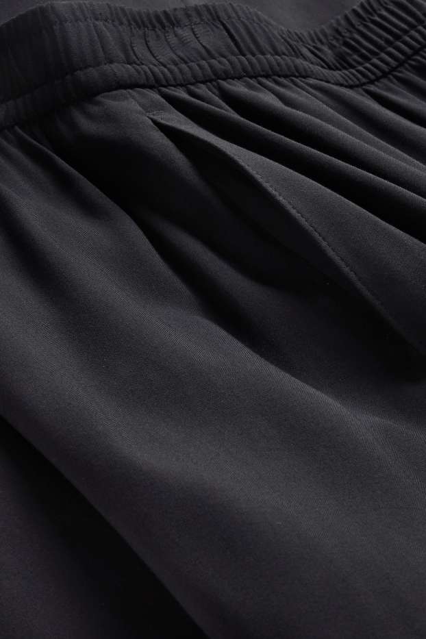 Women - Cloth trousers - high waist - wide leg - black