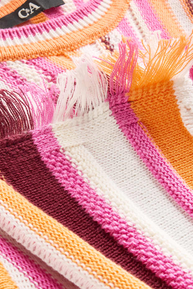 Femmes - Robe Bodycon en maille - à rayures - rose