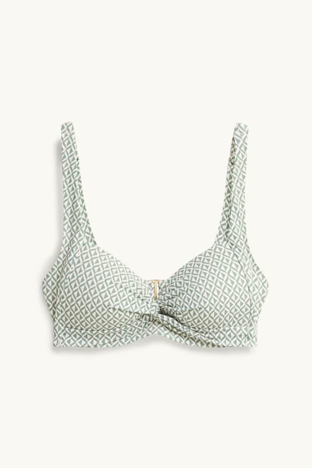 Dames - Bikinitop - bandeau - voorgevormd - LYCRA® XTRA LIFE™ - wit / groen