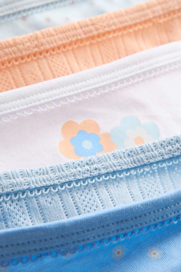 Enfants filles - Lot de 5 - fleur - shorty - bleu