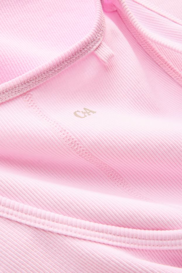 Damen - Top - gerippt - rosa