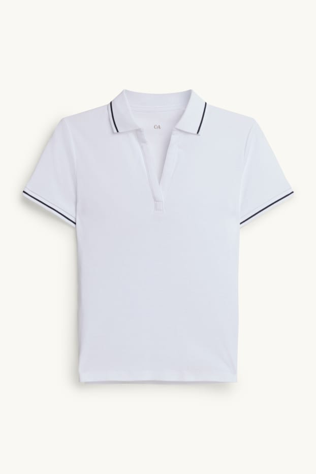 Damen - Poloshirt - Regular Fit - weiß