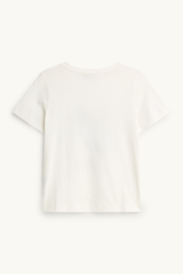 Damen - T-Shirt - Relaxed Fit - cremeweiss