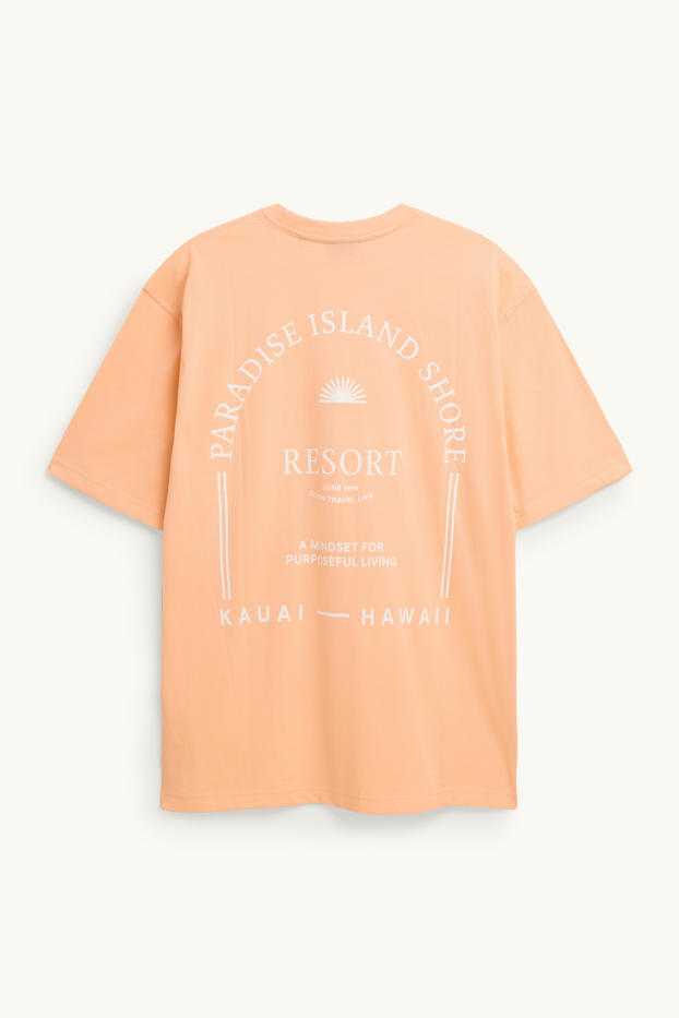 Hommes - T-shirt - relaxed fit - corail