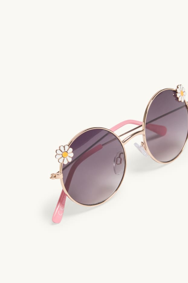 Kinder Mädchen - Gänseblümchen - Sonnenbrille - lila