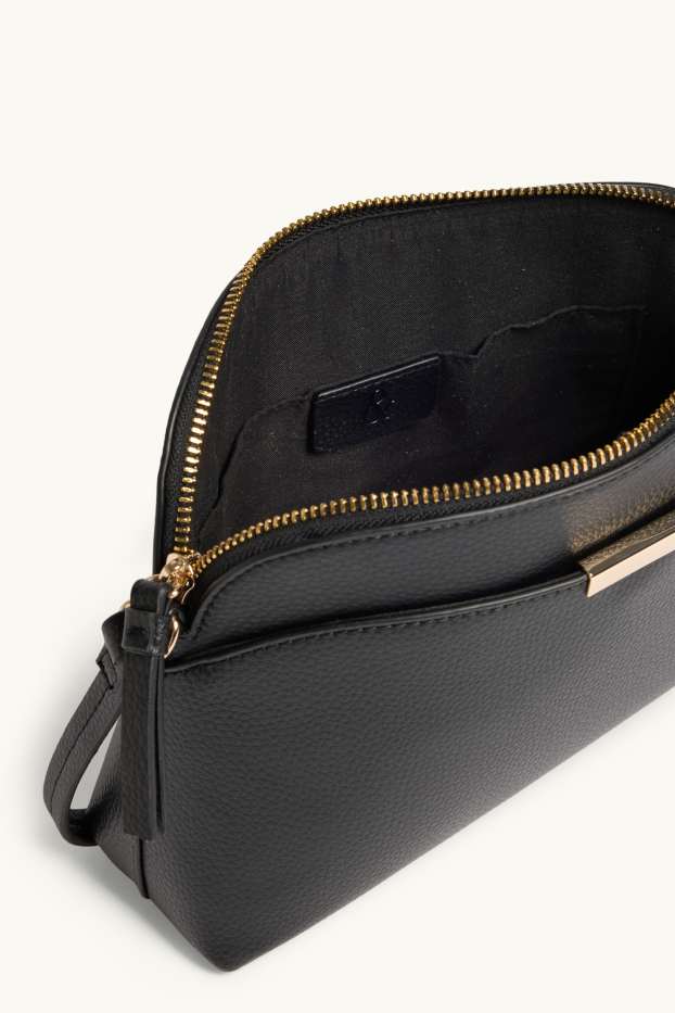 Damen - Umhängetasche - Lederimitat - schwarz