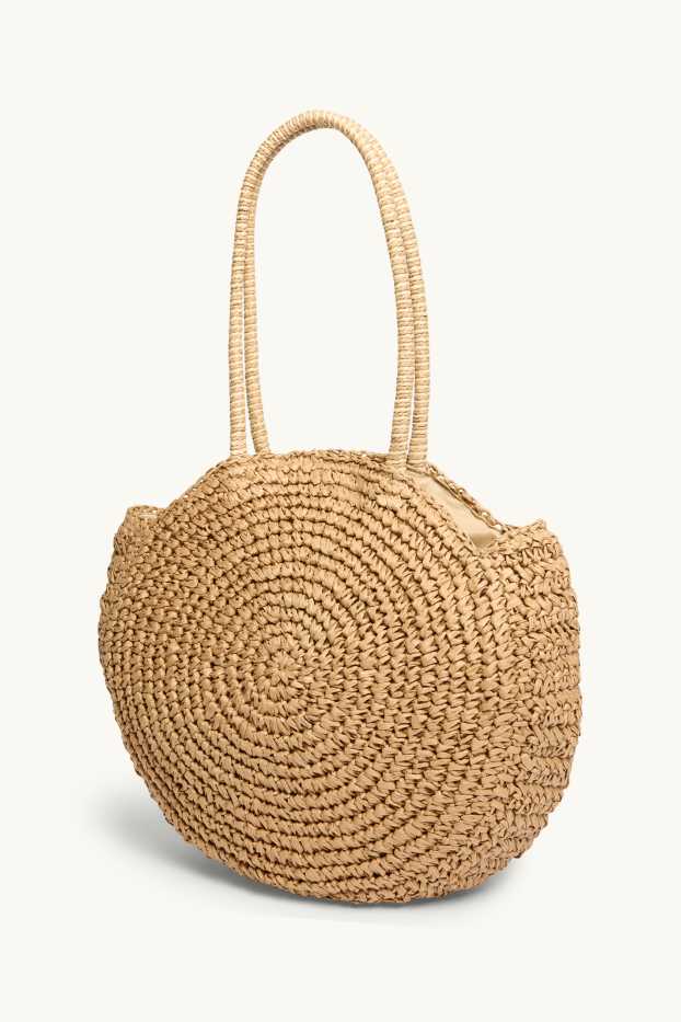 Damen - Kleiner Stroh-Shopper - beige