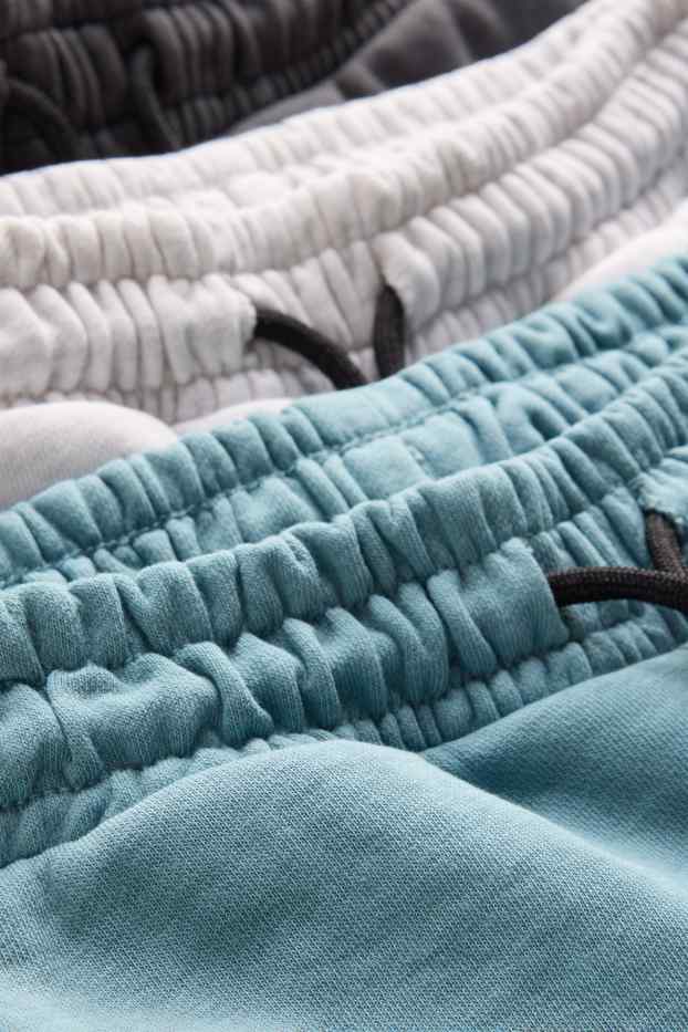 Enfants garçons - Lot de 3 - shorts en molleton - gris / turquoise