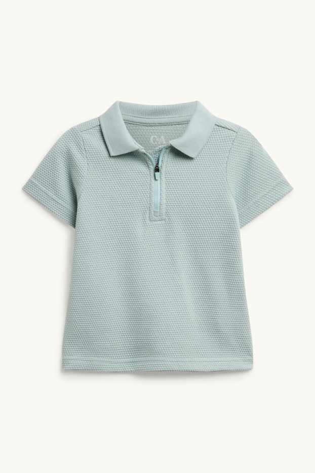 Copii - Băieți - Tricou polo - structurat - albastru deschis