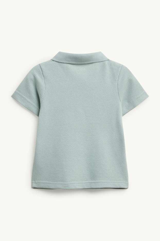 Copii - Băieți - Tricou polo - structurat - albastru deschis