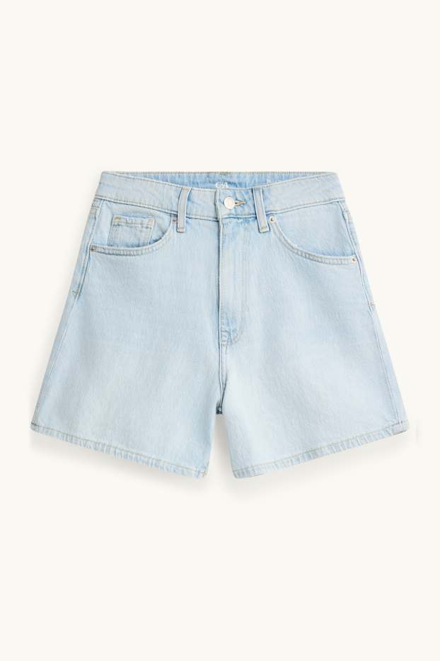 Femmes - Mom short - high waist - LYCRA® - jean bleu clair