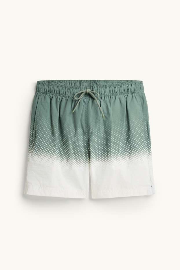Men - Swim shorts - patterned - khaki