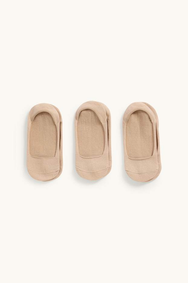 Damen - Multipack 3er - Füßlinge - beige