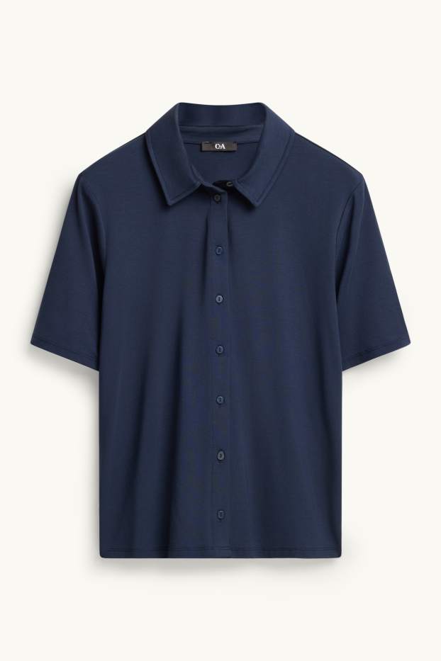 Dámské - Košilová halenka - tmavomodrá