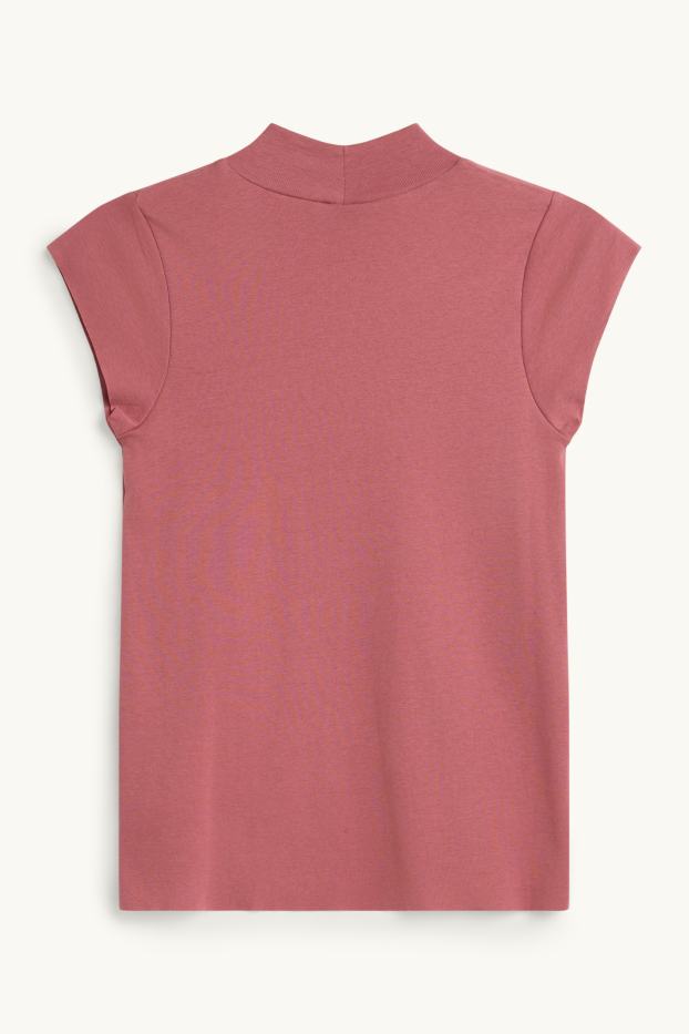 Dames - T-shirt - slim fit - lichtrood