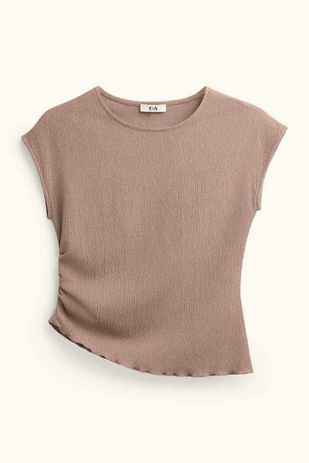 Damen - T-Shirt  - Regular Fit - hellbraun