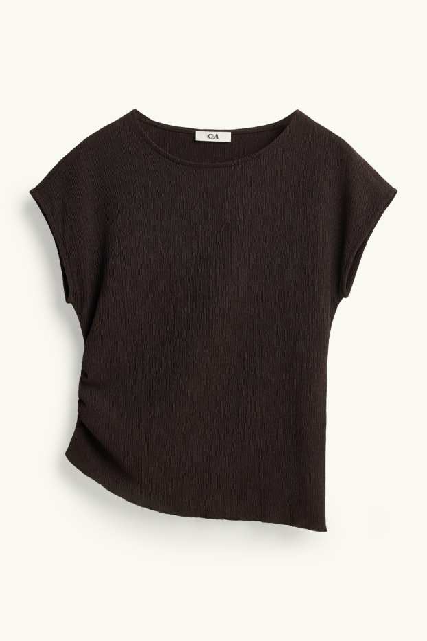 Damen - T-Shirt  - Regular Fit - dunkelbraun