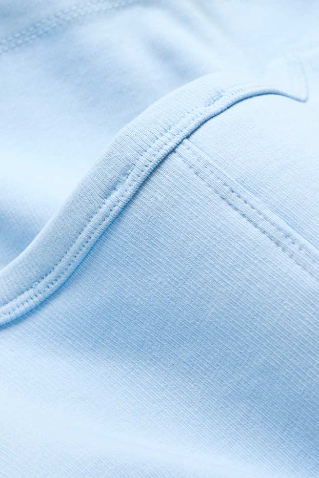 Women - V-neck T-shirt - slim fit - skinny rib - light blue