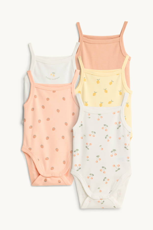Baby Mädchen - Multipack 5er - Früchte - Baby-Body - hellorange