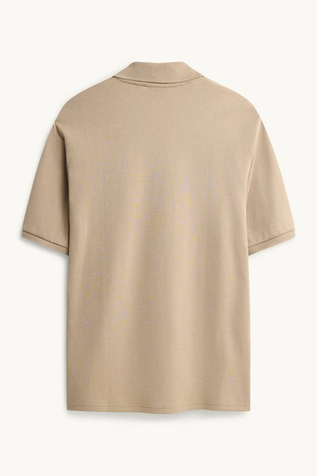 Pánské - Polokošile - relaxed fit - béžová