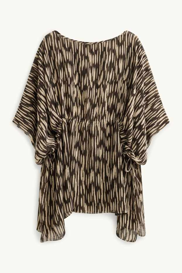 Mujer - Túnica de chifón - estampada - marrón / beis