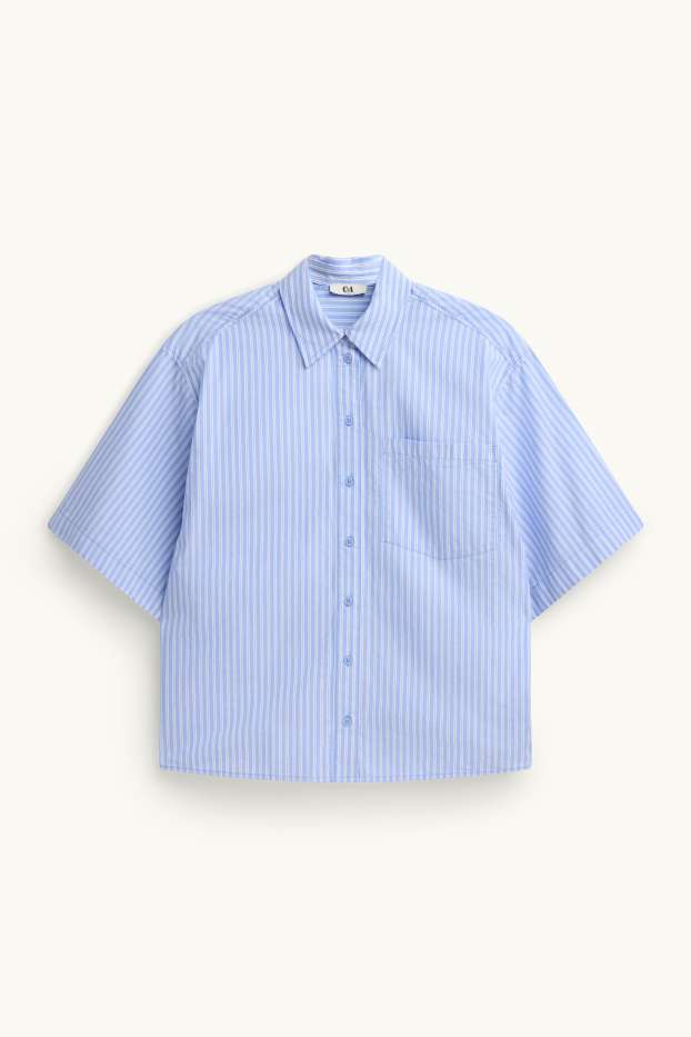 Damen - Hemdbluse - gestreift - blau