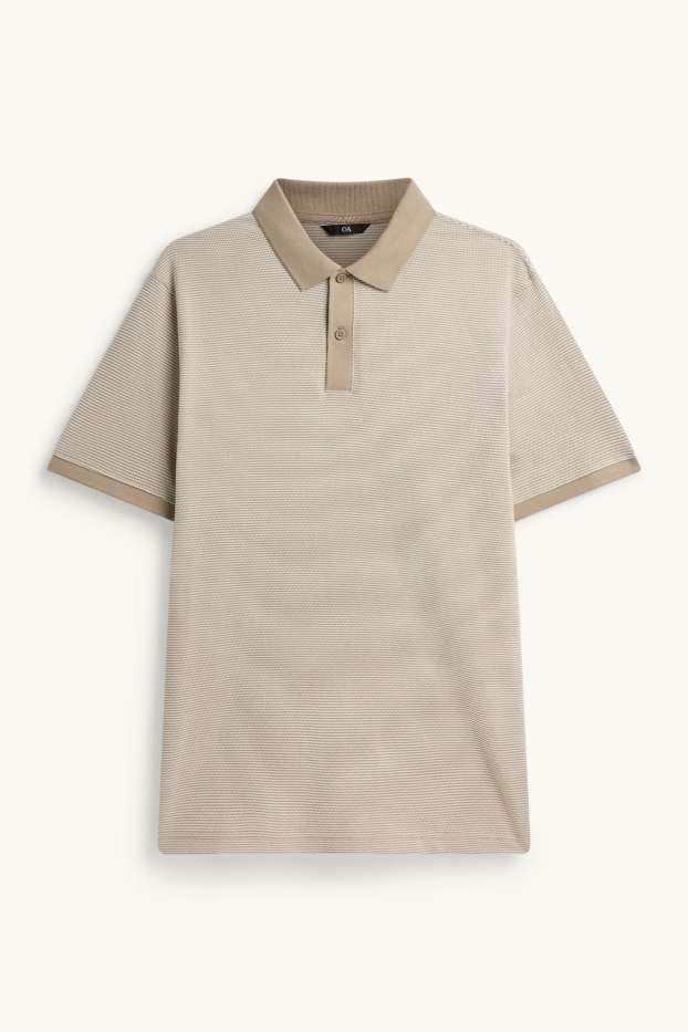 Herren - Poloshirt - Regular Fit - strukturiert - beige