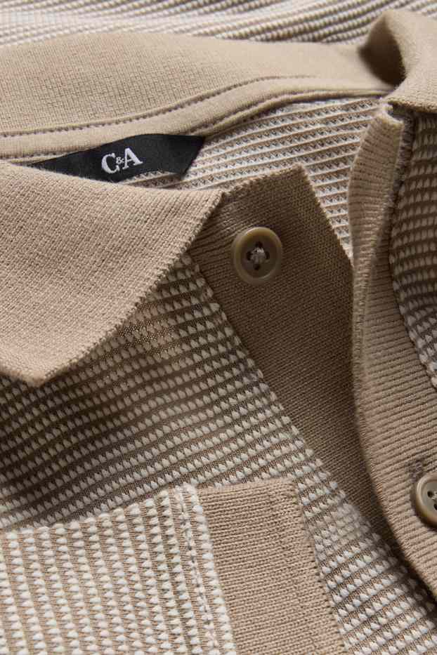 Herren - Poloshirt - Regular Fit - strukturiert - beige