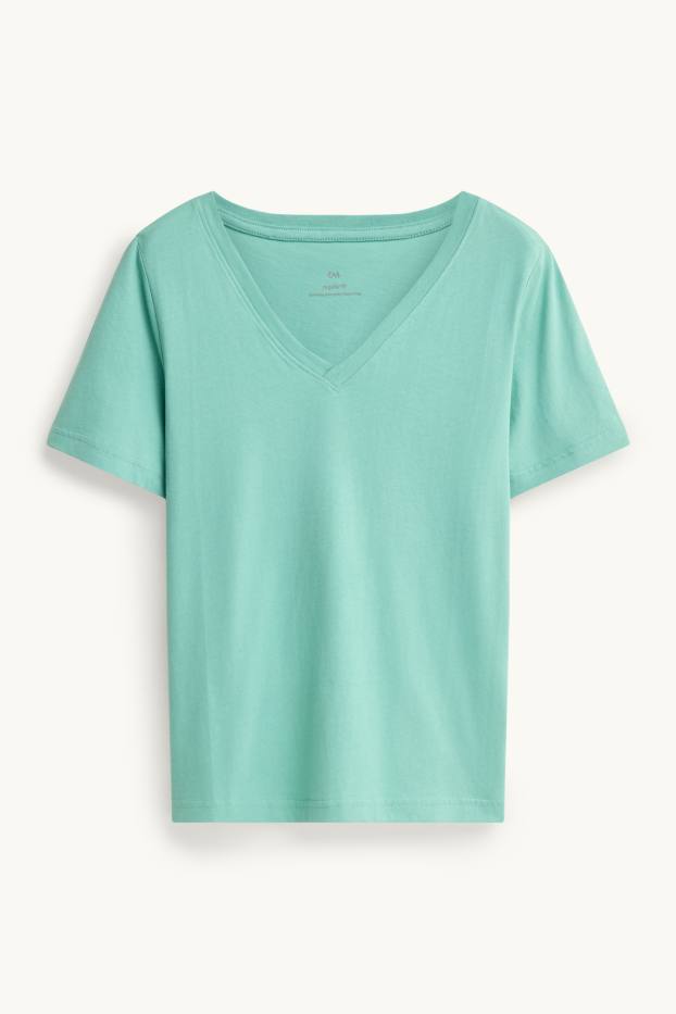 Women - V-neck T-shirt - regular fit - turquoise