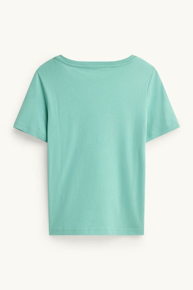 Women - V-neck T-shirt - regular fit - turquoise