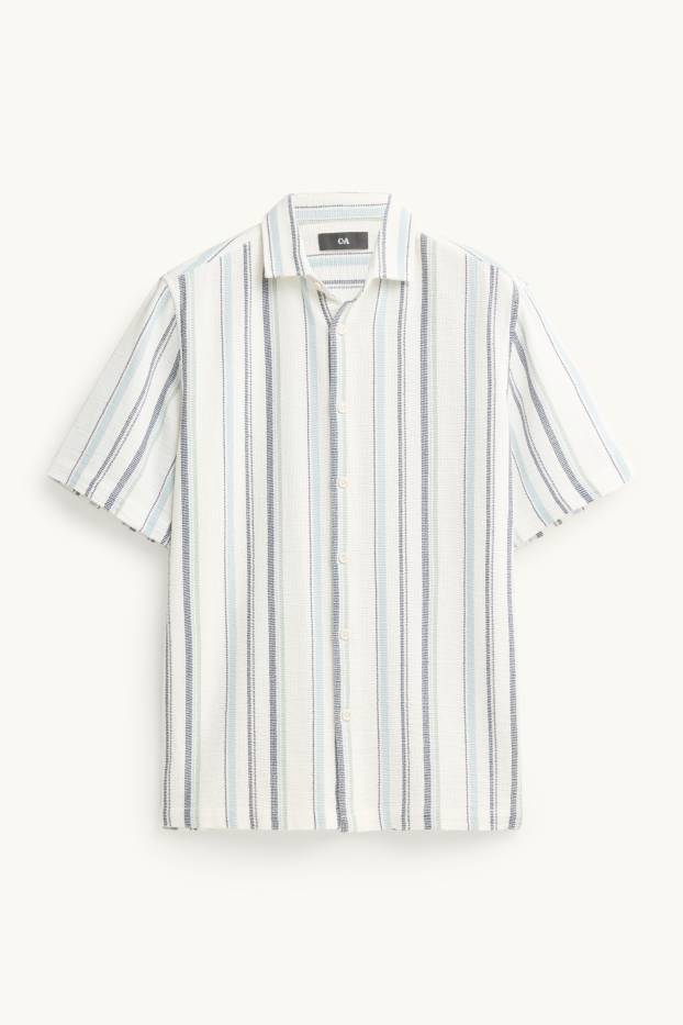 Bărbați - Cămașă - regular fit - cu dungi - albastru deschis