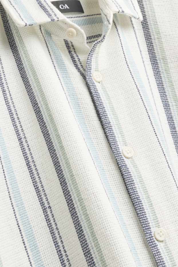 Bărbați - Cămașă - regular fit - cu dungi - albastru deschis