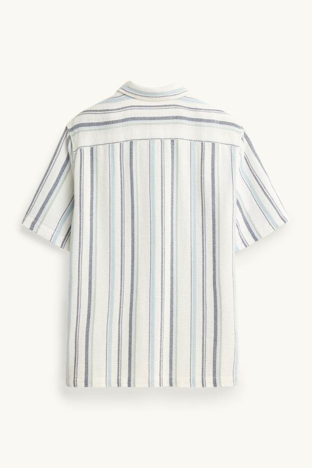 Bărbați - Cămașă - regular fit - cu dungi - albastru deschis