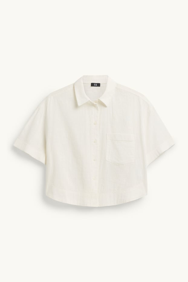 Femei - Bluză tip cămașă - alb