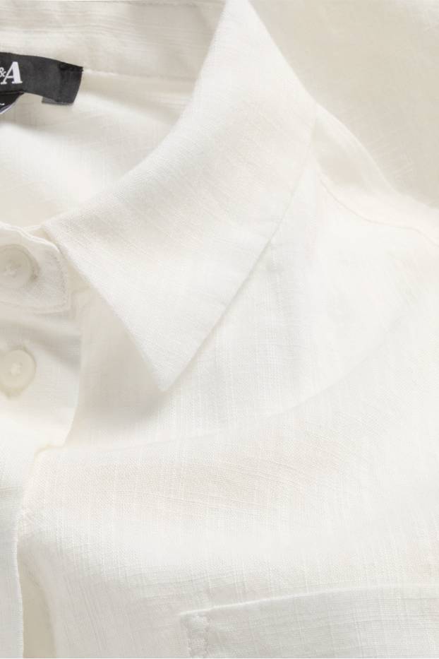 Femei - Bluză tip cămașă - alb