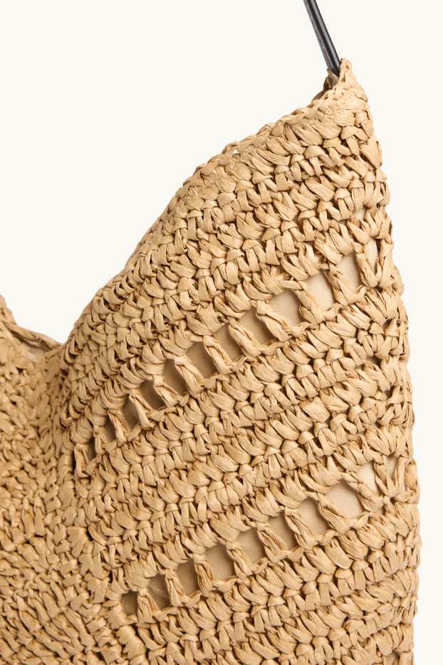 Donna - Shopper grande di paglia - beige