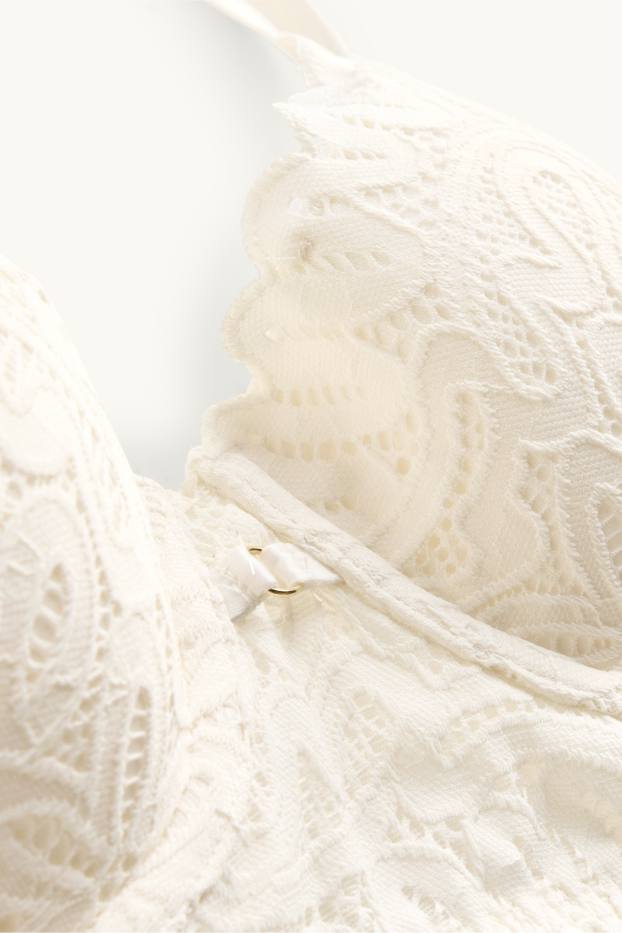 Femmes - Soutien-gorge avec armatures - DEMI - ampliforme - blanc crème