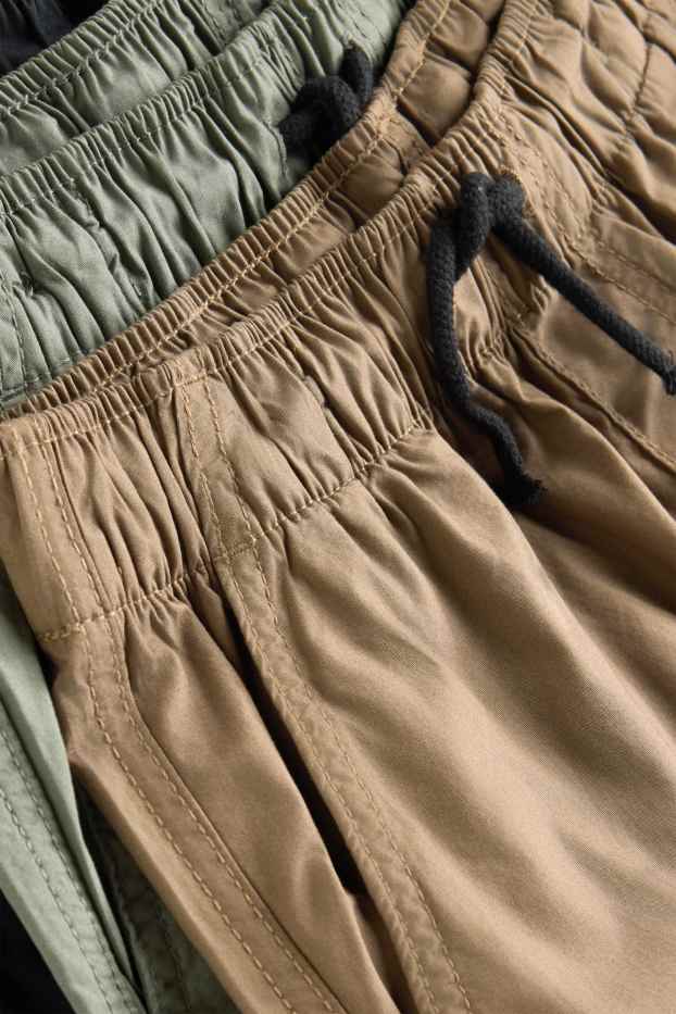 Enfants garçons - Lot de 3 - bermudas - marron / vert