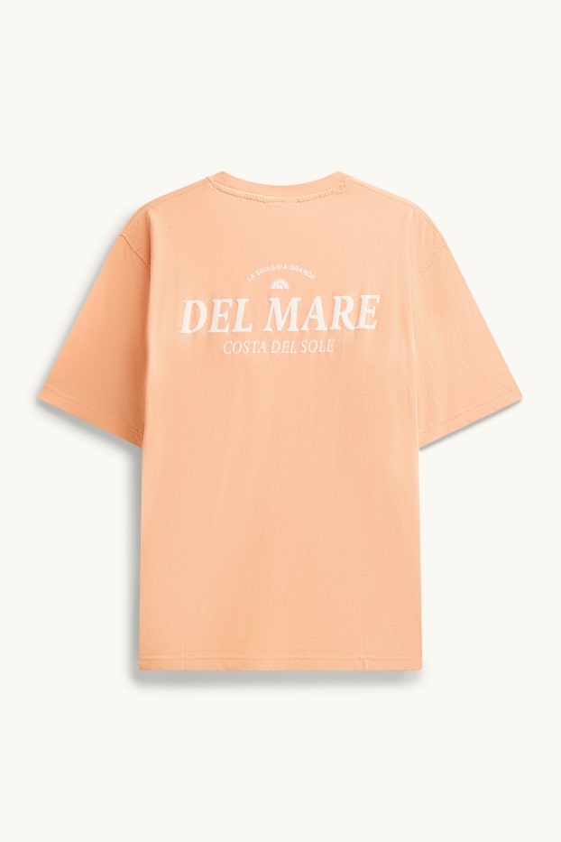 Heren - T-shirt - relaxed fit - apricot