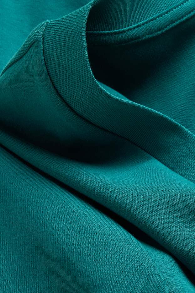 Femei - Tricou cu decolteu în V - slim fit - turcoaz