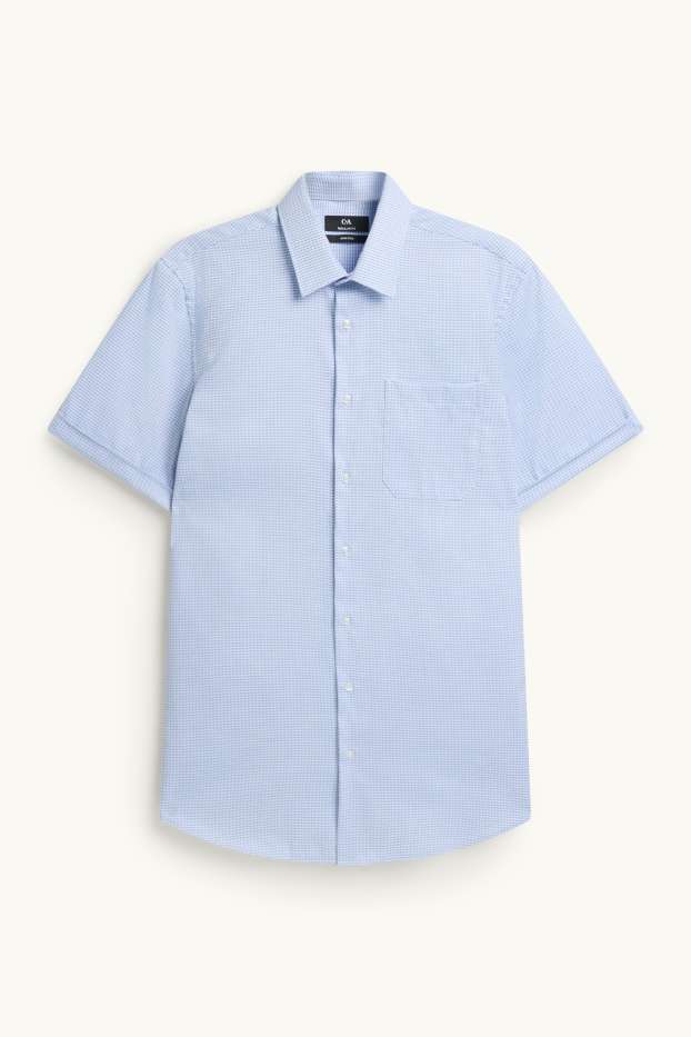 Hommes - Chemise - regular fit - col kent - sans repassage - à motif - bleu clair