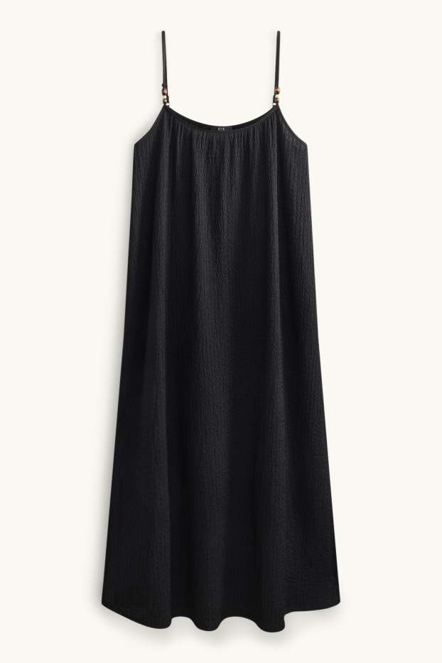 Dames - A-lijn-jurk - met structuur - zwart